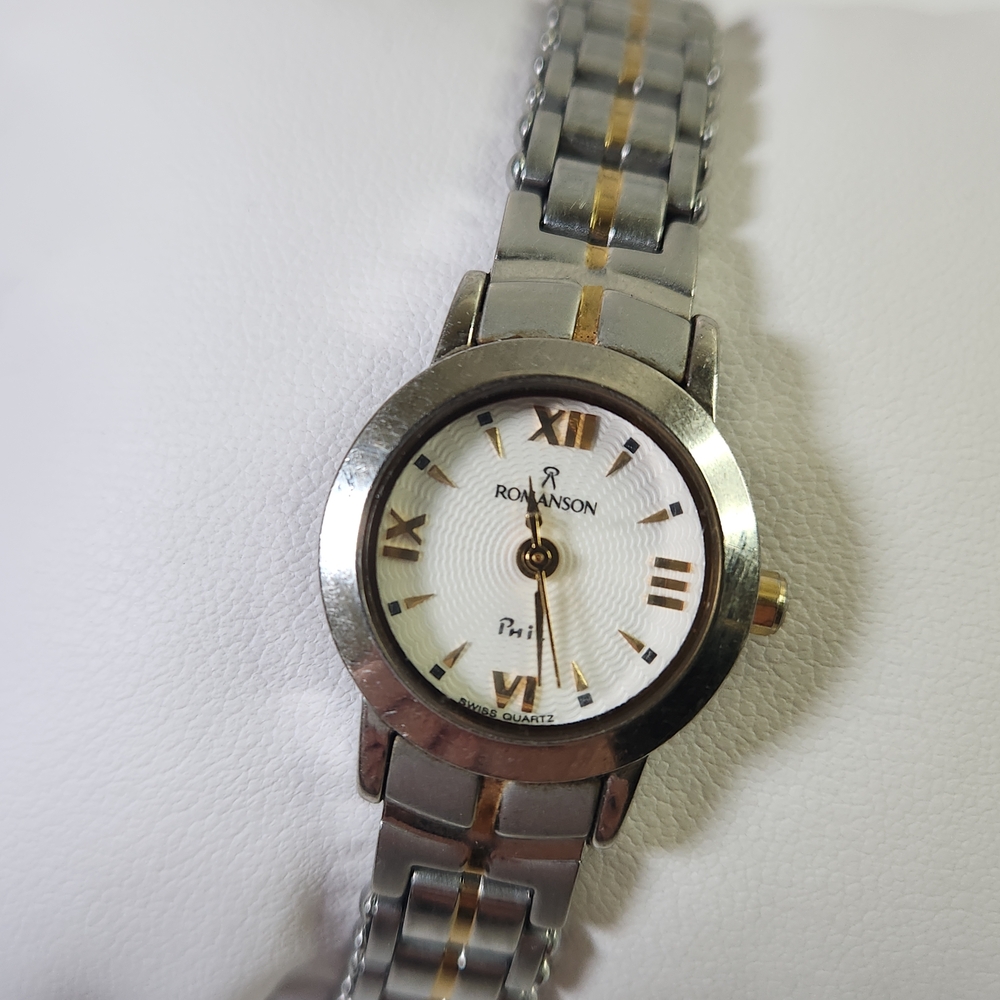 Romanson Watch Women's Two-Tone Watch 23k Gold Plated